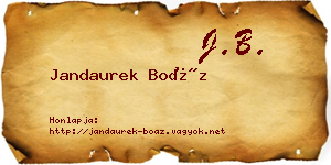 Jandaurek Boáz névjegykártya